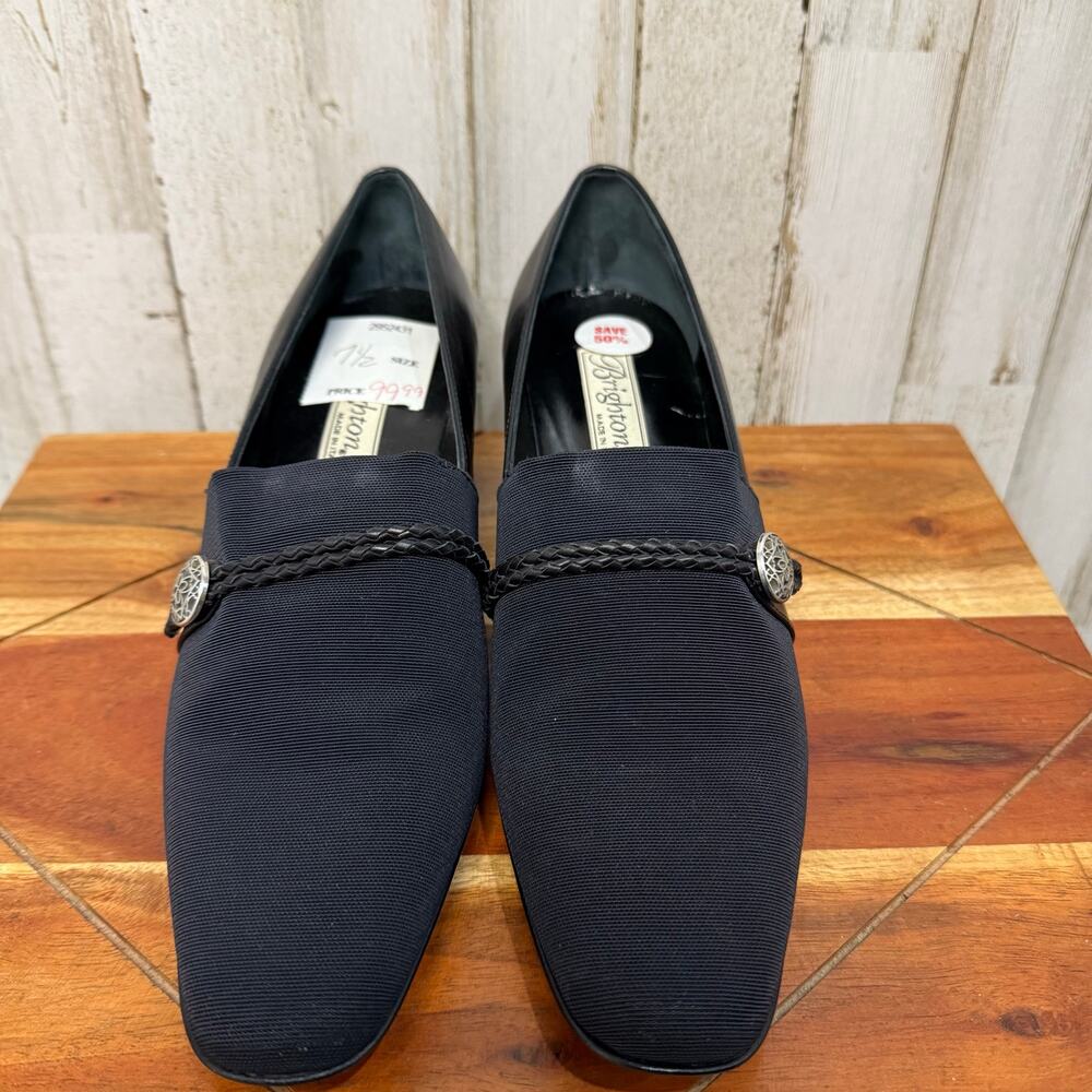 NWT Brighton Women's Quincy Block Heels Black Size 7.5 Braided Detail - Picture 4 of 8